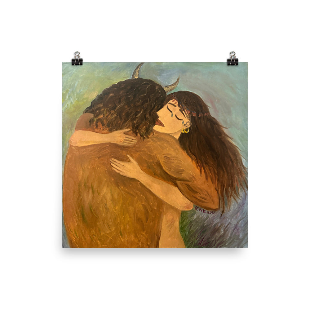 Enkidu Embracing Shamhat-Photo paper poster